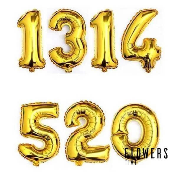 Golden helium balloon „Numbers“