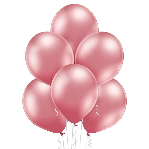 Rožinis chromo spalvos helio balionas vakarėliams