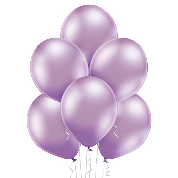 Violetinis chromo helio balionas vakarėliams