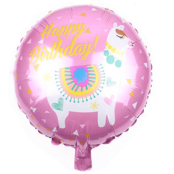 Apvalus folinis helio balionas gimtadienio lama
