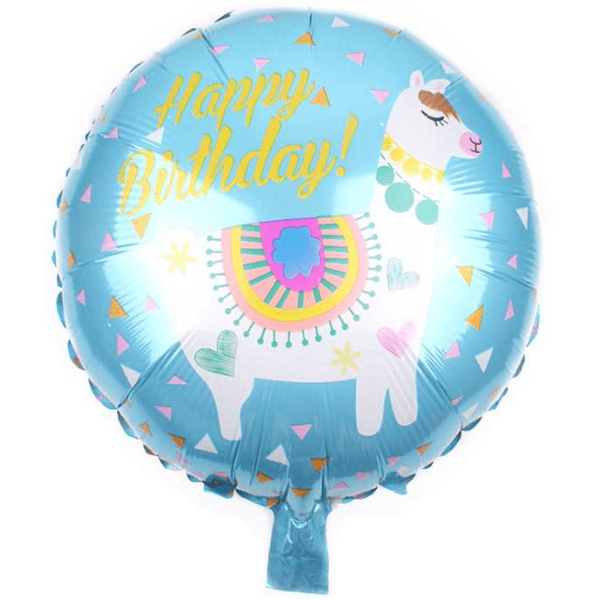 Žydras helio balionas gimtadieniui Lama