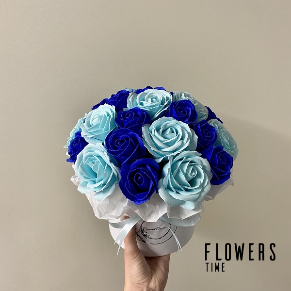 Muilo gėlių dėžutė ,,Mėlynos ir žydros rožės"